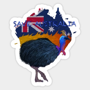 Save Australia Cassowary Sticker